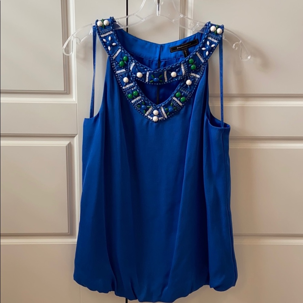 embellished royal blue BCBG tank top